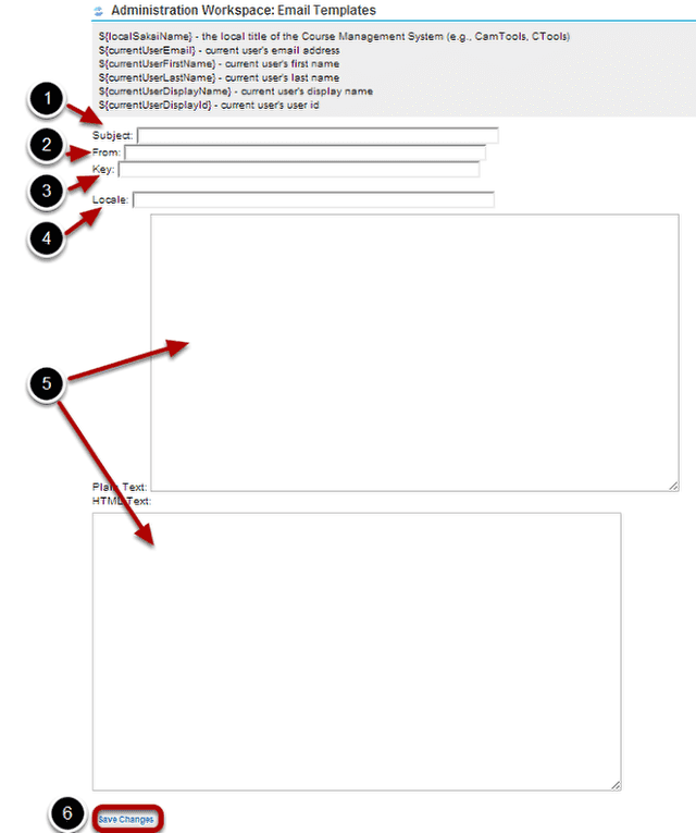 Enter template information into the fields provided and Save.