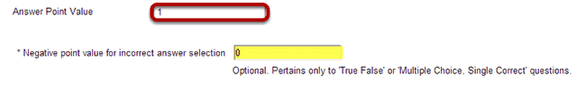 Add an answer point value.