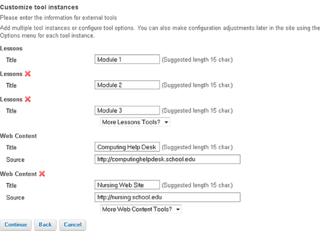 Example: Multiple tool instances.