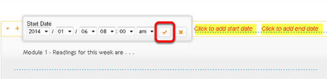 Add start and/or end dates for each syllabus item. (Optional)