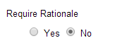 Choose whether or not to require rationale.