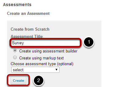 Create a new assessment.