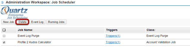 Select the job you want to remove and click Delete.
