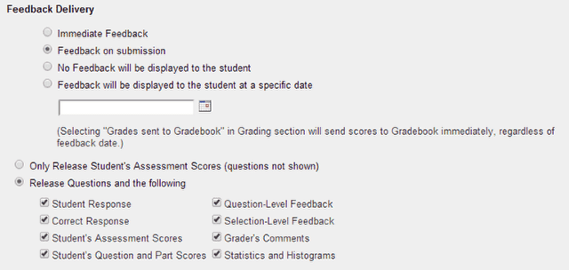 Grading and Feedback: Feedback delivery.