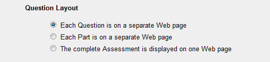 Layout and Appearance: Question Layout.