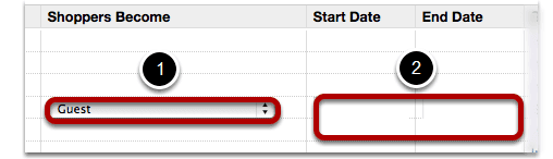 Set shopping role and duration