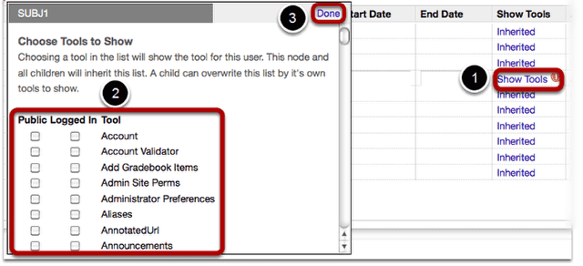 Set tool access