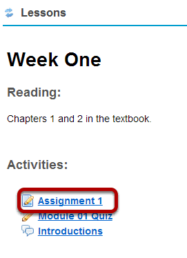 Or, click the direct link to the assignment in Lessons.