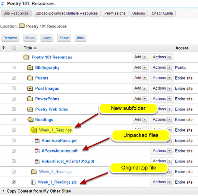 View zip contents in Resources.