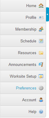 My Workspace Tool Menu.